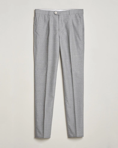  Pleated Wool Trousers Light Grey