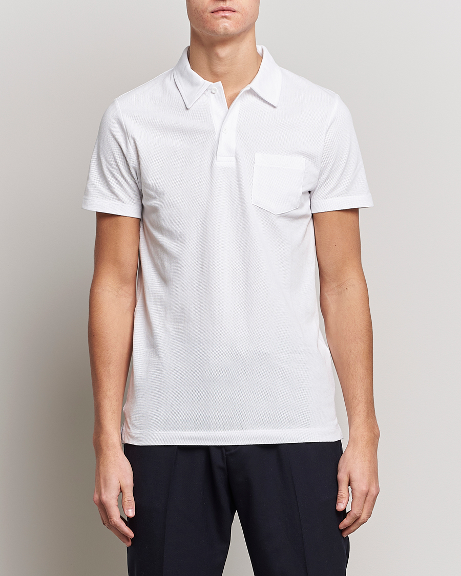 Herren | Kurzarm-Poloshirts | Sunspel | Riviera Polo Shirt White