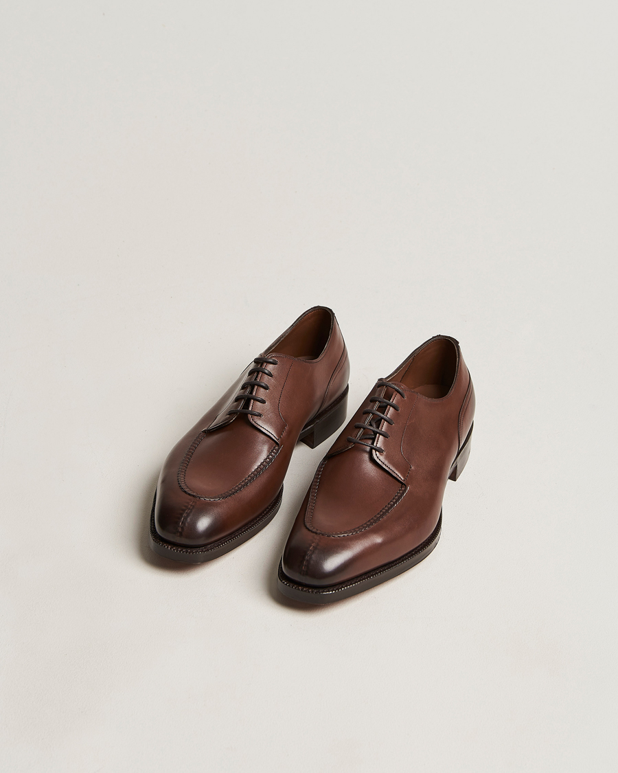 Herren | Handgefertigte Schuhe | Edward Green | Dover Split Toe Dark Oak Calf