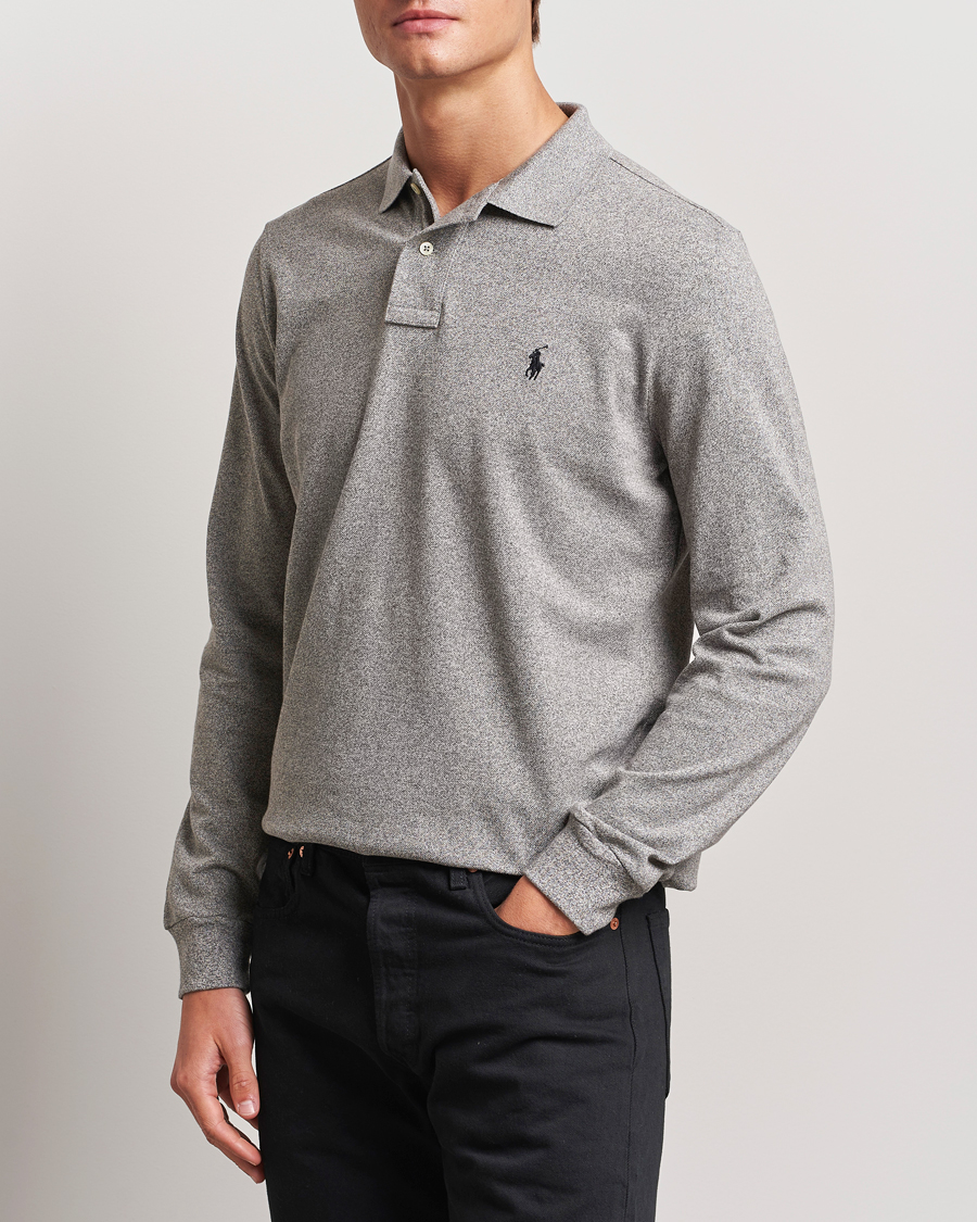 Herren | Langarm-Poloshirts | Polo Ralph Lauren | Custom Slim Fit Long Sleeve Polo Canterbury Heather