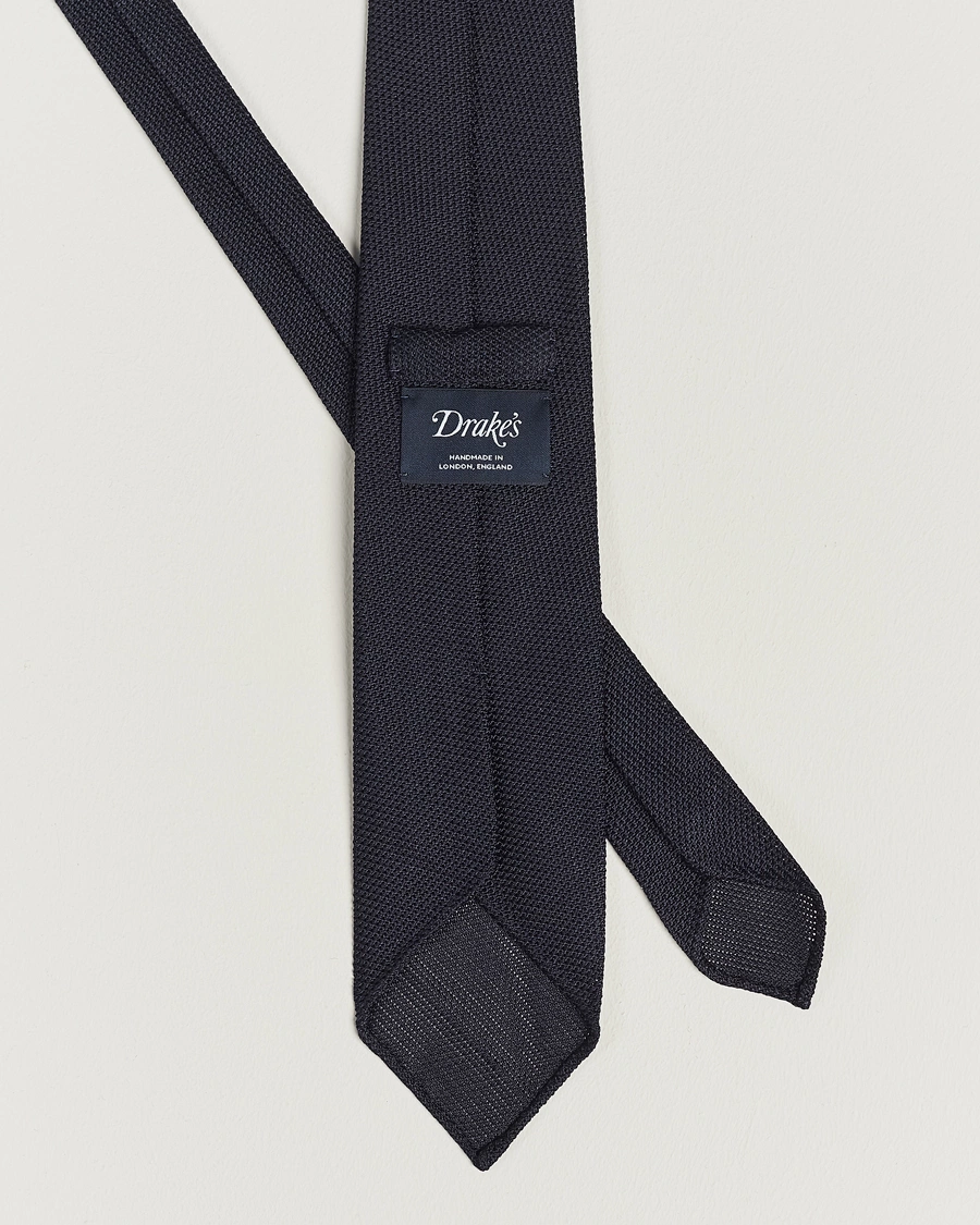 Herren | Accessoires | Drake\'s | Silk Fine Grenadine Handrolled 8 cm Tie Navy