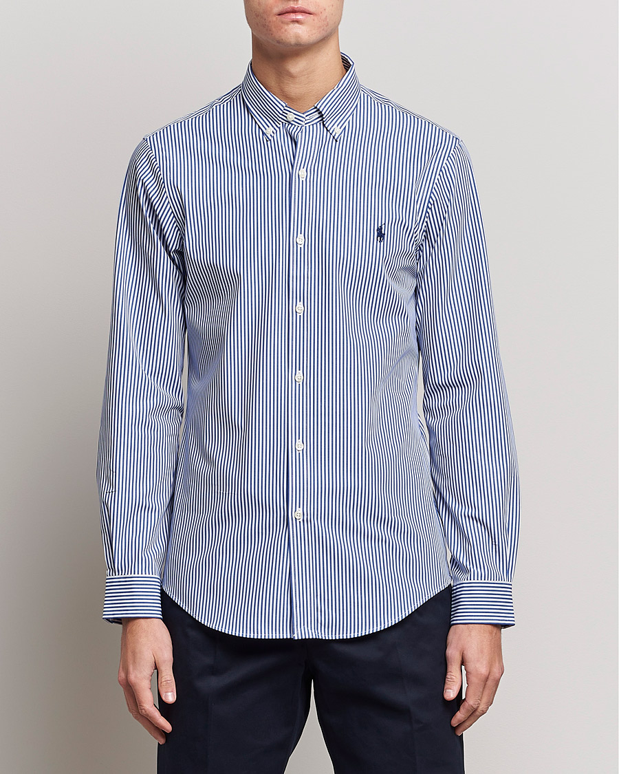 Herren | World of Ralph Lauren | Polo Ralph Lauren | Slim Fit Big Stripe Poplin Shirt Blue/White
