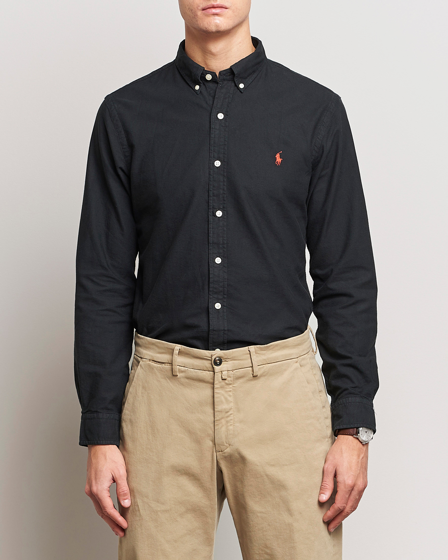 Herren | Kleidung | Polo Ralph Lauren | Slim Fit Garment Dyed Oxford Shirt Polo Black