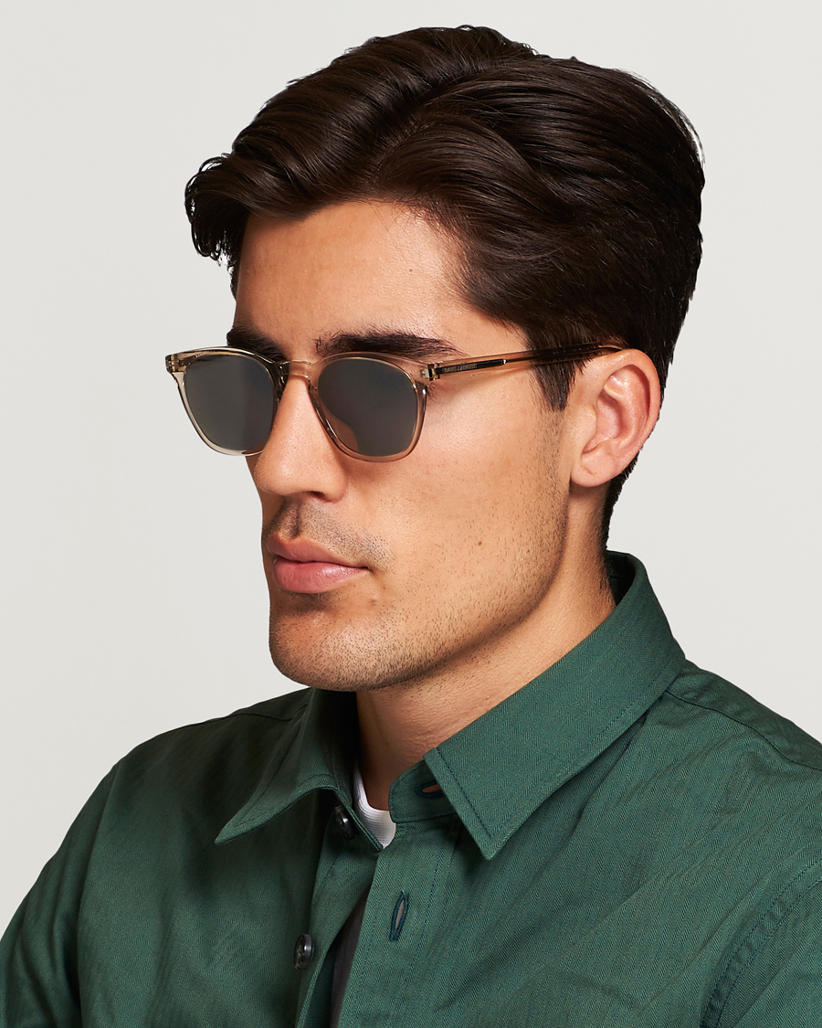 Herren | Gebogene Sonnenbrillen | Saint Laurent | SL 28 Sunglasses Beige/Silver