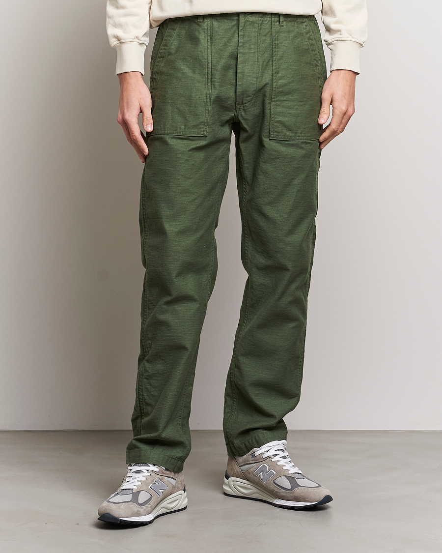 Herren | orSlow | orSlow | Slim Fit Original Sateen Fatigue Pants Green