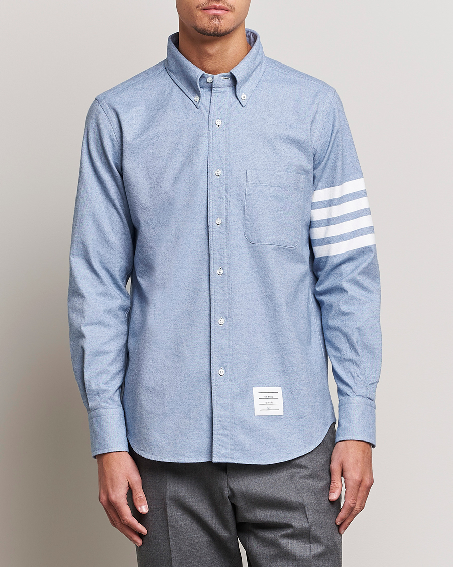 Herren | Kleidung | Thom Browne | 4-Bar Flannel Shirt Light Blue