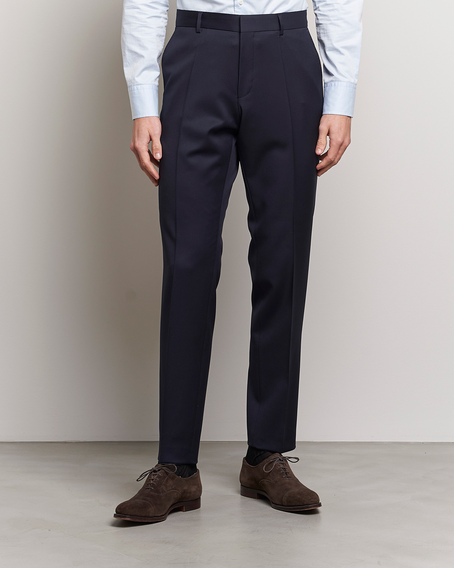Herren | BOSS | BOSS BLACK | Genius Slim Fit Wool Trousers Dark Blue