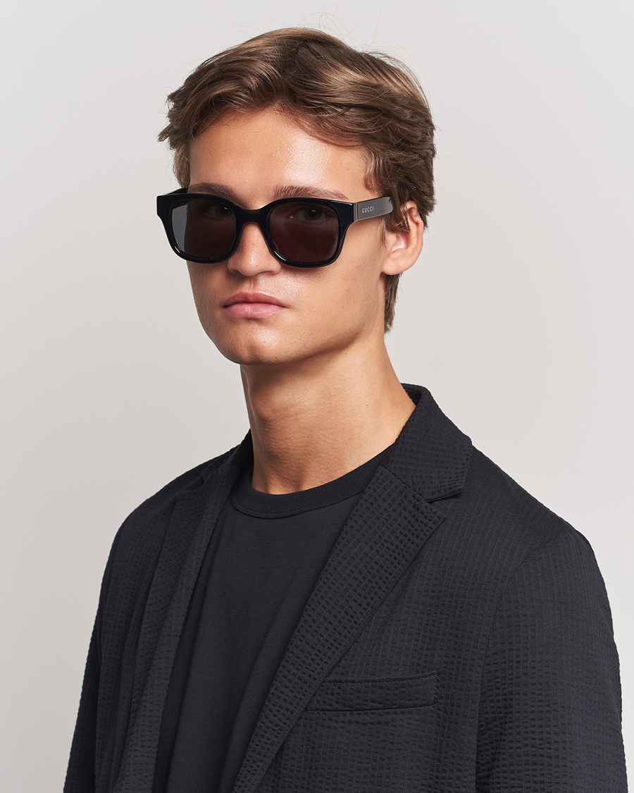 Herren | Gebogene Sonnenbrillen | Gucci | GG1135S Sunglasses Black/Grey