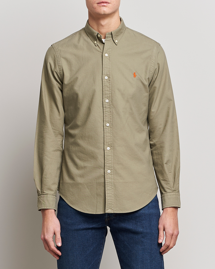 Herren | Kleidung | Polo Ralph Lauren | Slim Fit Garment Dyed Oxford Shirt Sage Green