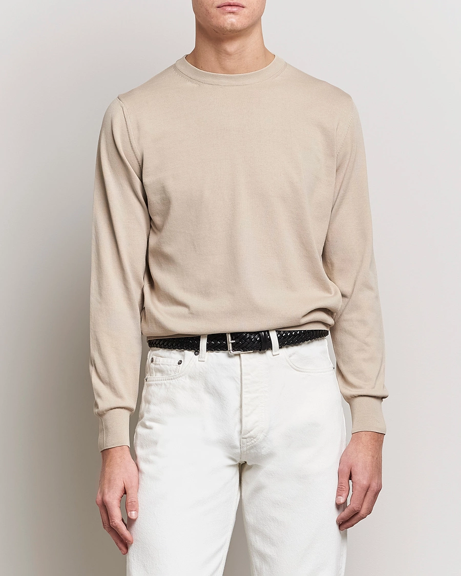 Herren | Formal Wear | Canali | Cotton Crew Neck Pullover Beige