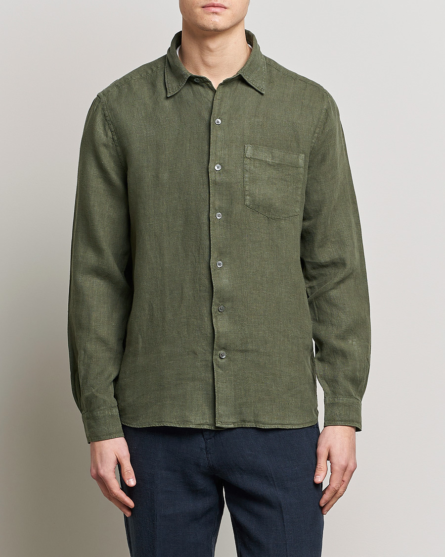 Herren | The Linen Lifestyle | A Day\'s March | Abu Linen Shirt Seaweed