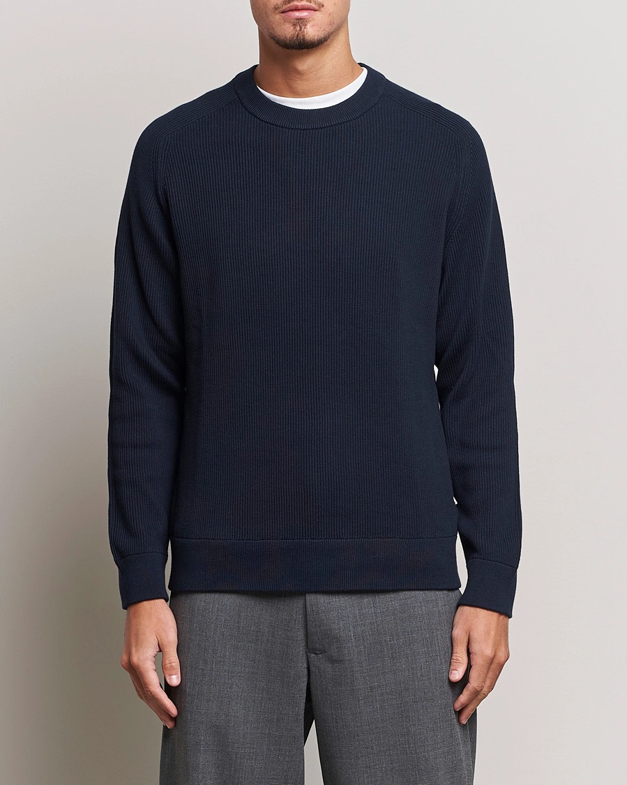 Herren | Pullover | NN07 | Kevin Cotton Knitted Sweater Navy Blue