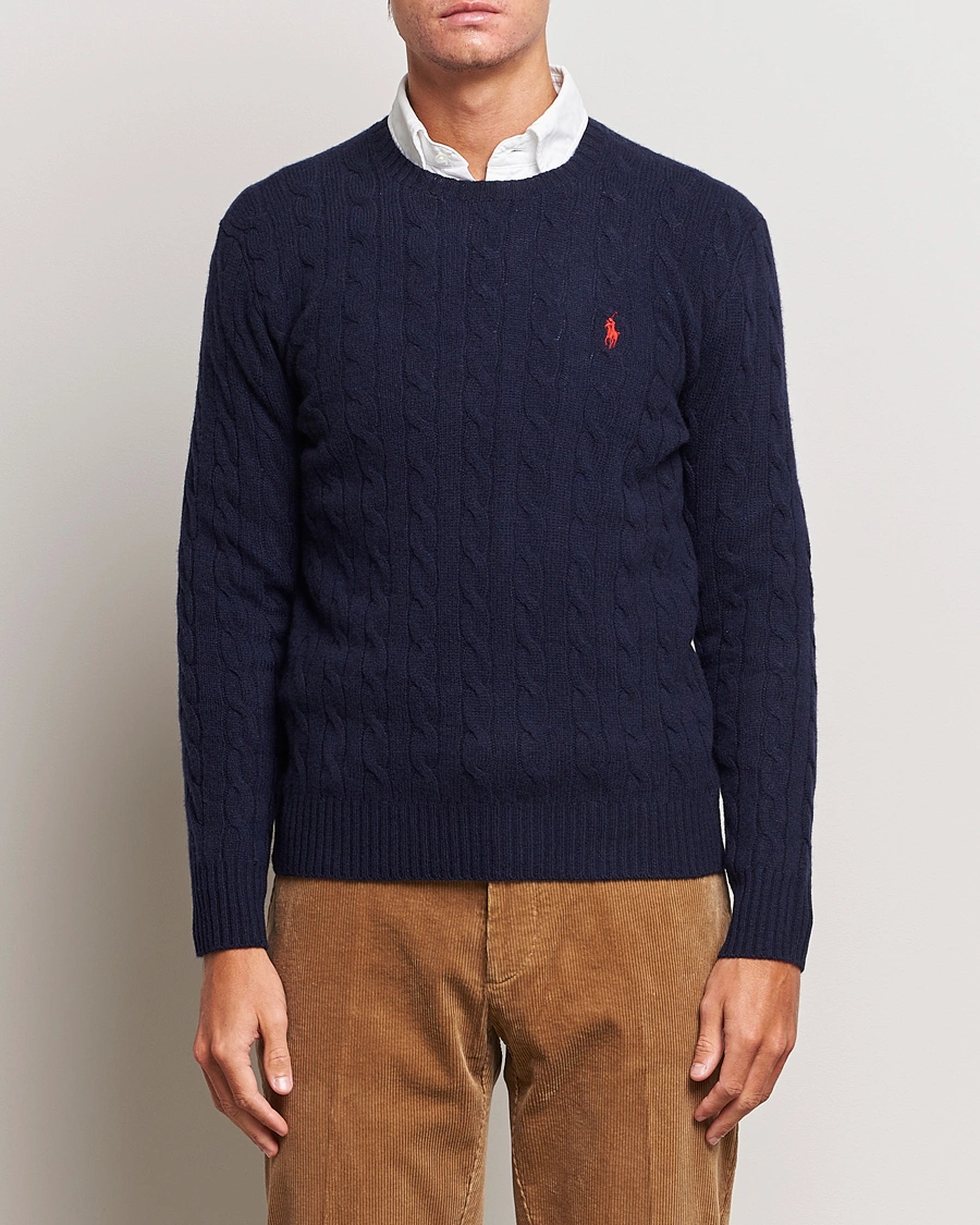 Herren | Polo Ralph Lauren | Polo Ralph Lauren | Wool/Cashmere Cable Crew Neck Pullover Hunter Navy