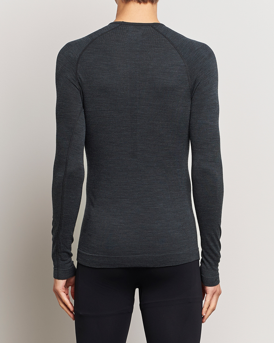 Herren | Schwartze t-shirts | Falke Sport | Falke Long Sleeve Wool Tech Shirt Black