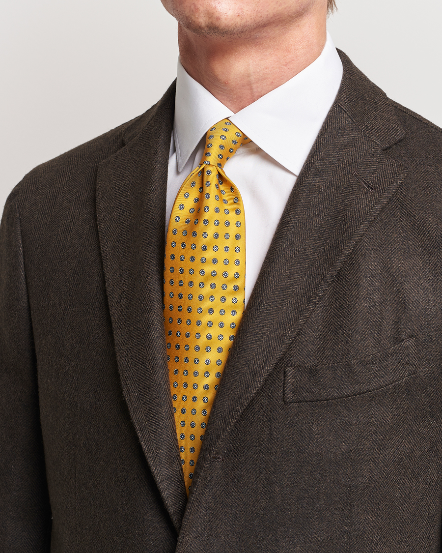 Herren | Formal Wear | E. Marinella | 3-Fold Printed Silk Tie Yellow