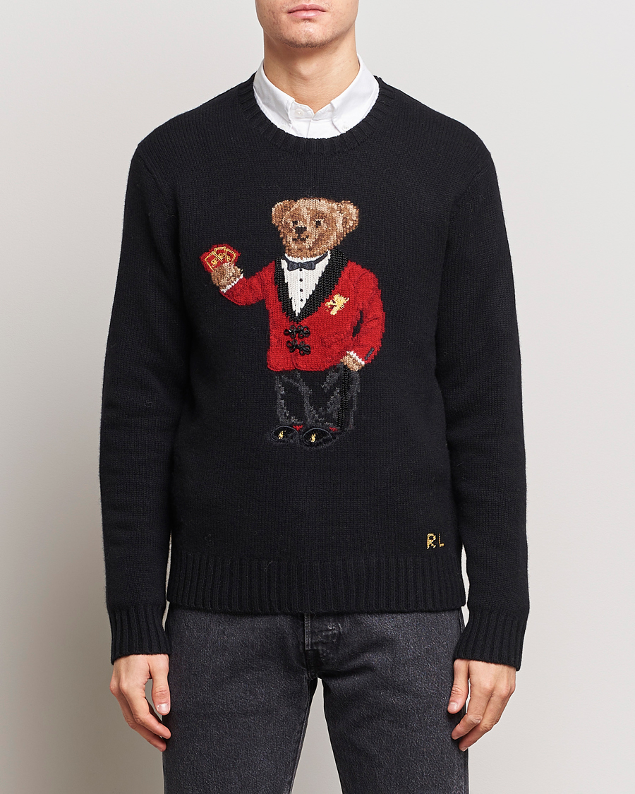 Herren |  | Polo Ralph Lauren | Lunar New Year Wool Knitted Bear Sweater Black