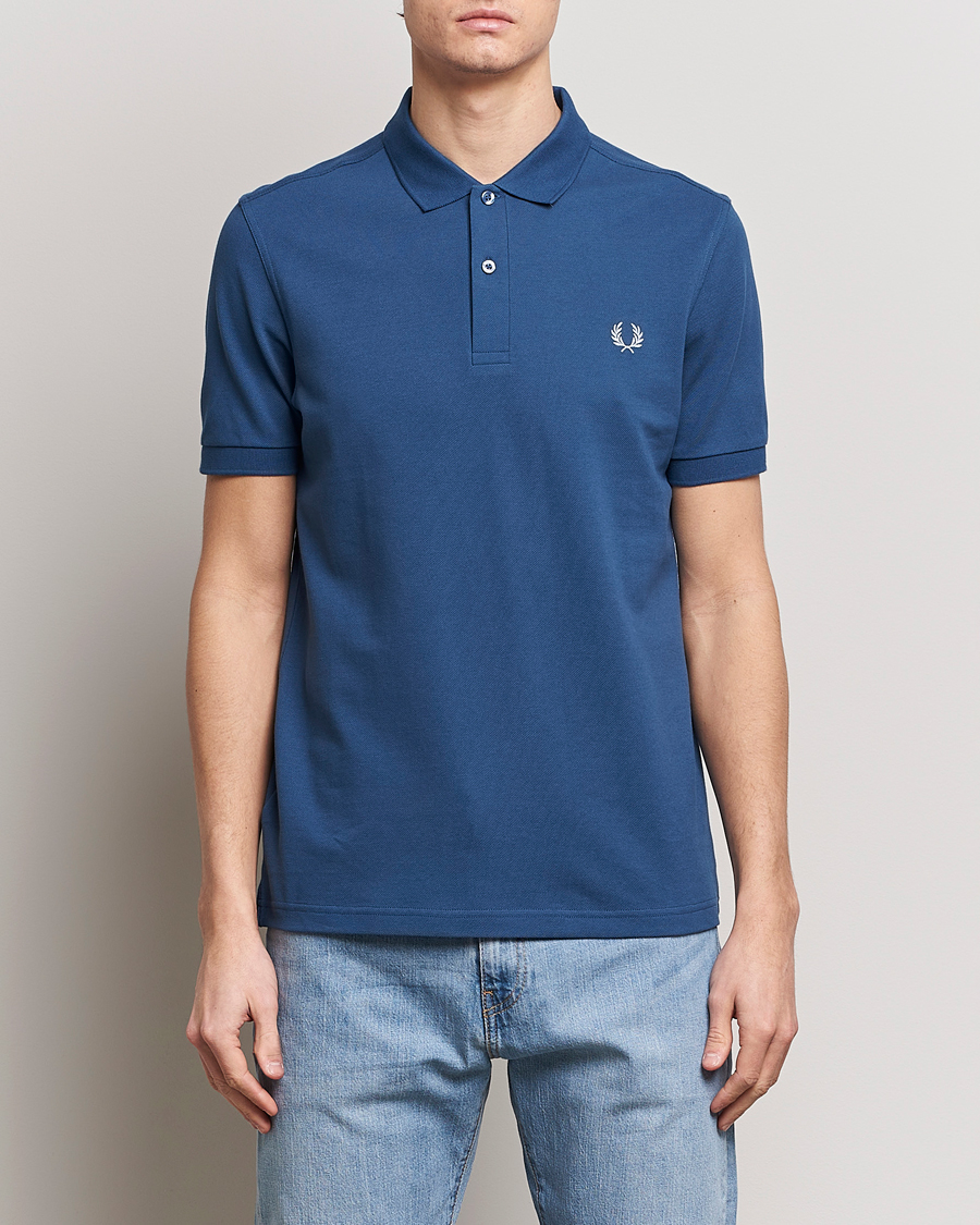 Herr | Best of British | Fred Perry | Plain Polo Shirt Midnight Blue
