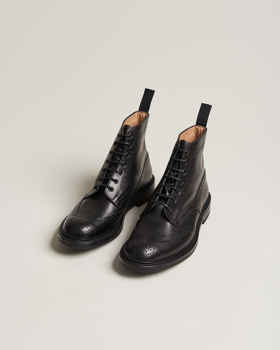 Herren | Schwarze Stiefel | Tricker\'s | Stow Dainite Country Boots Black Calf