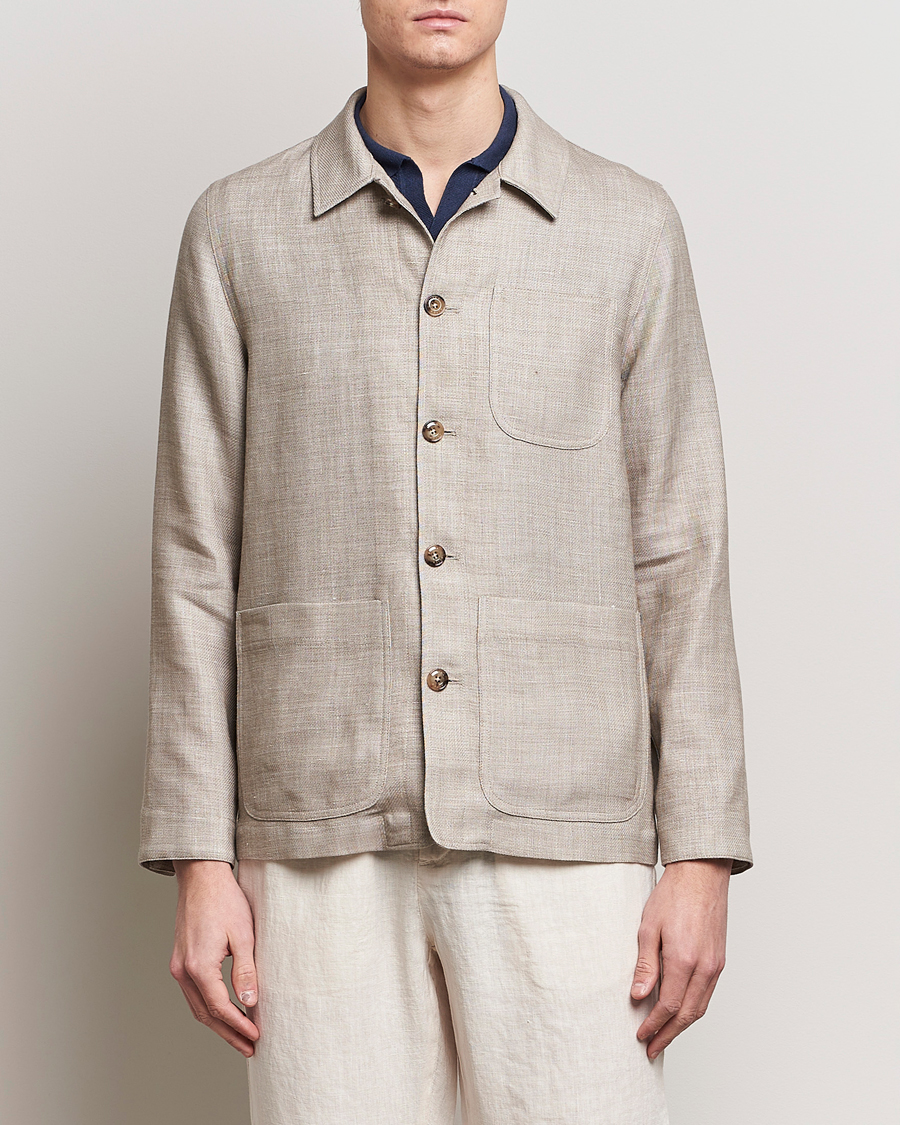 Herren | Altea | Altea | Wool/Linen Chore Jacket Light Beige
