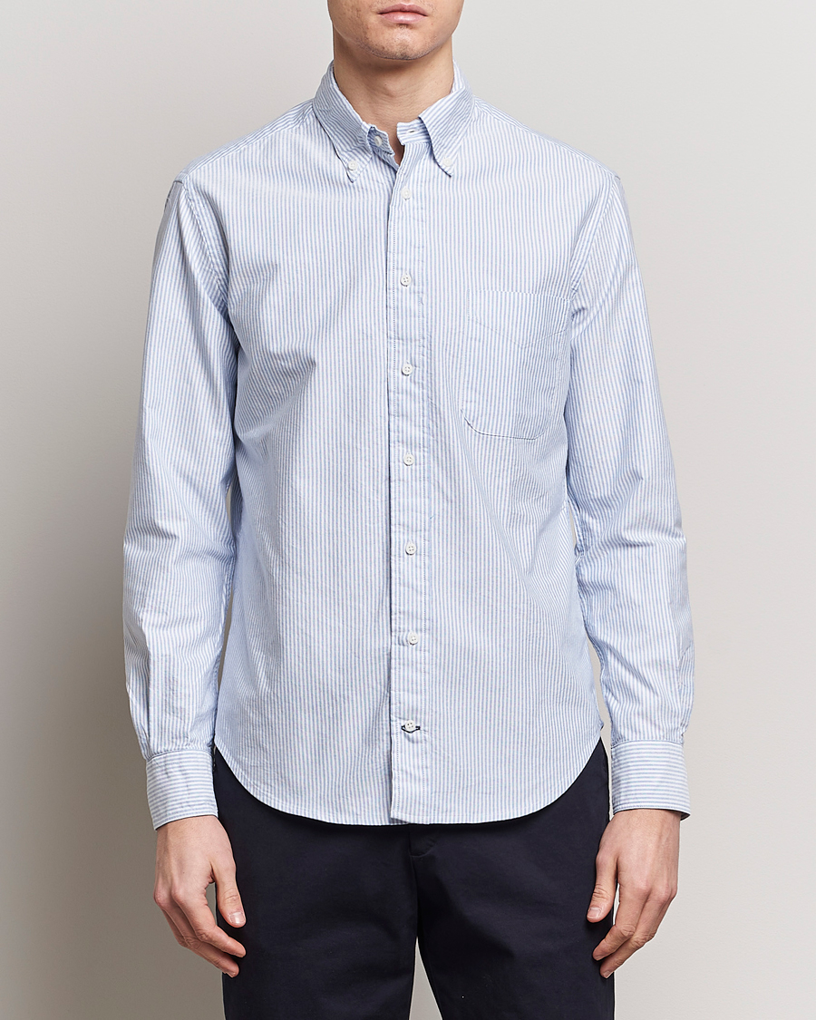 Herr | Skjortor | Gitman Vintage | Button Down Oxford Shirt Blue Stripe