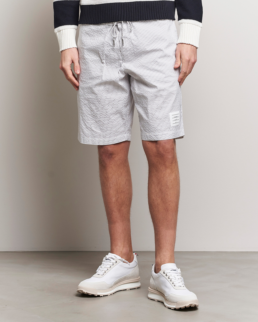 Herren | Kleidung | Thom Browne | Seersucker Drawstring Board Shorts Light Grey