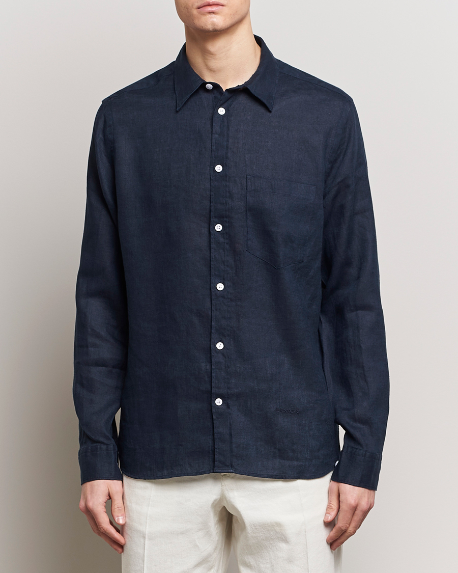 Herr | Skjortor | J.Lindeberg | Regular Fit Clean Linen Shirt Navy