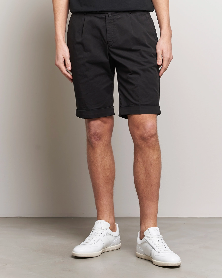 Herren | Shorts | Briglia 1949 | Pleated Cotton Shorts Black