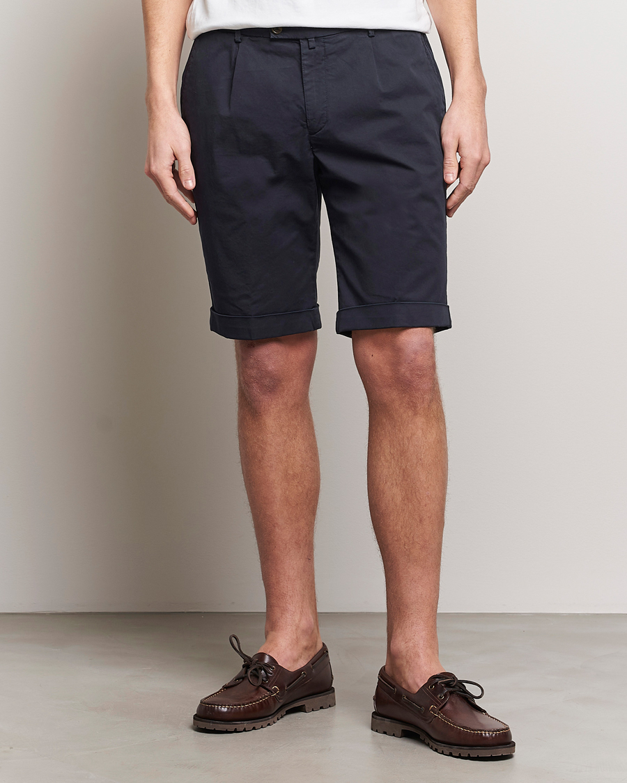 Herren | Italian Department | Briglia 1949 | Pleated Cotton Shorts Navy