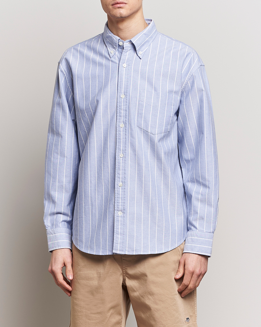 Herren | Kleidung | GANT | Relaxed Fit Heritage Striped Oxford Shirt Blue/White
