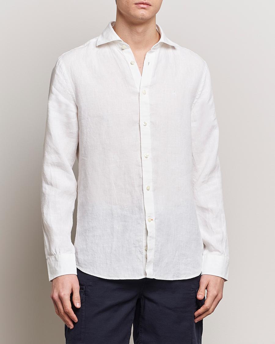 Herr | Preppy Authentic | Morris | Slim Fit Linen Cut Away Shirt White