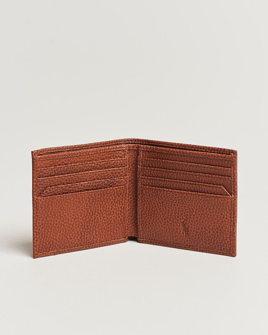 Herren |  | Polo Ralph Lauren | Pebbled Leather Billfold Wallet Saddle Brown
