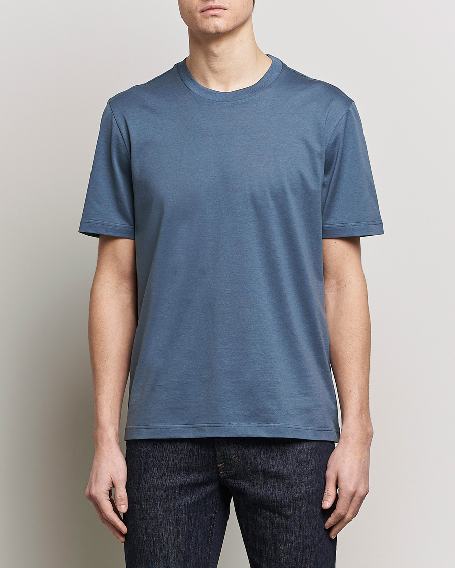 Herren | Kleidung | Brioni | Short Sleeve Cotton T-Shirt Petroleum