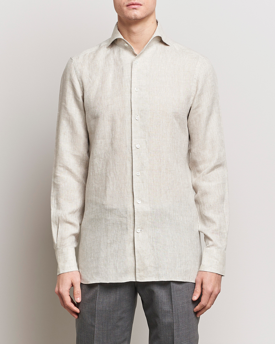 Herr | Skjortor | 100Hands | Linen Shirt Oatmeal