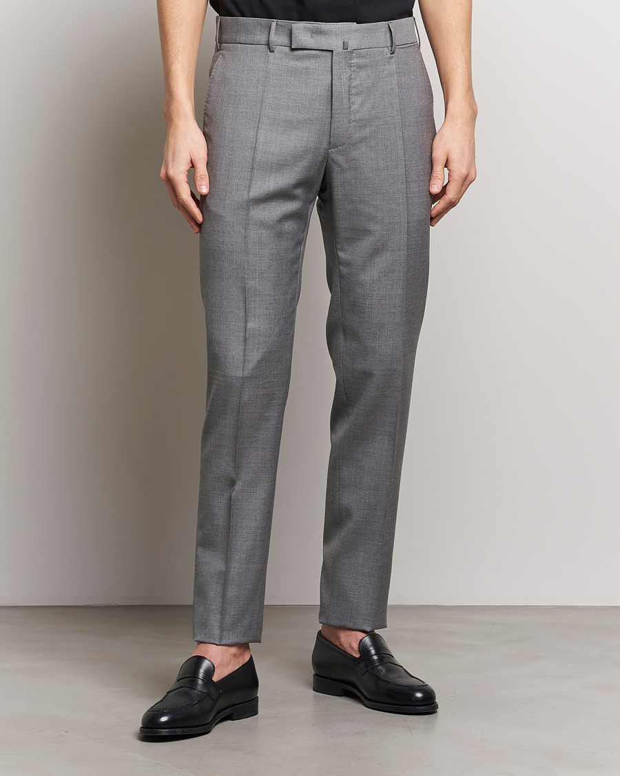 Herren | Formal Wear | Incotex | Slim Fit Tropical Wool Trousers Light Grey