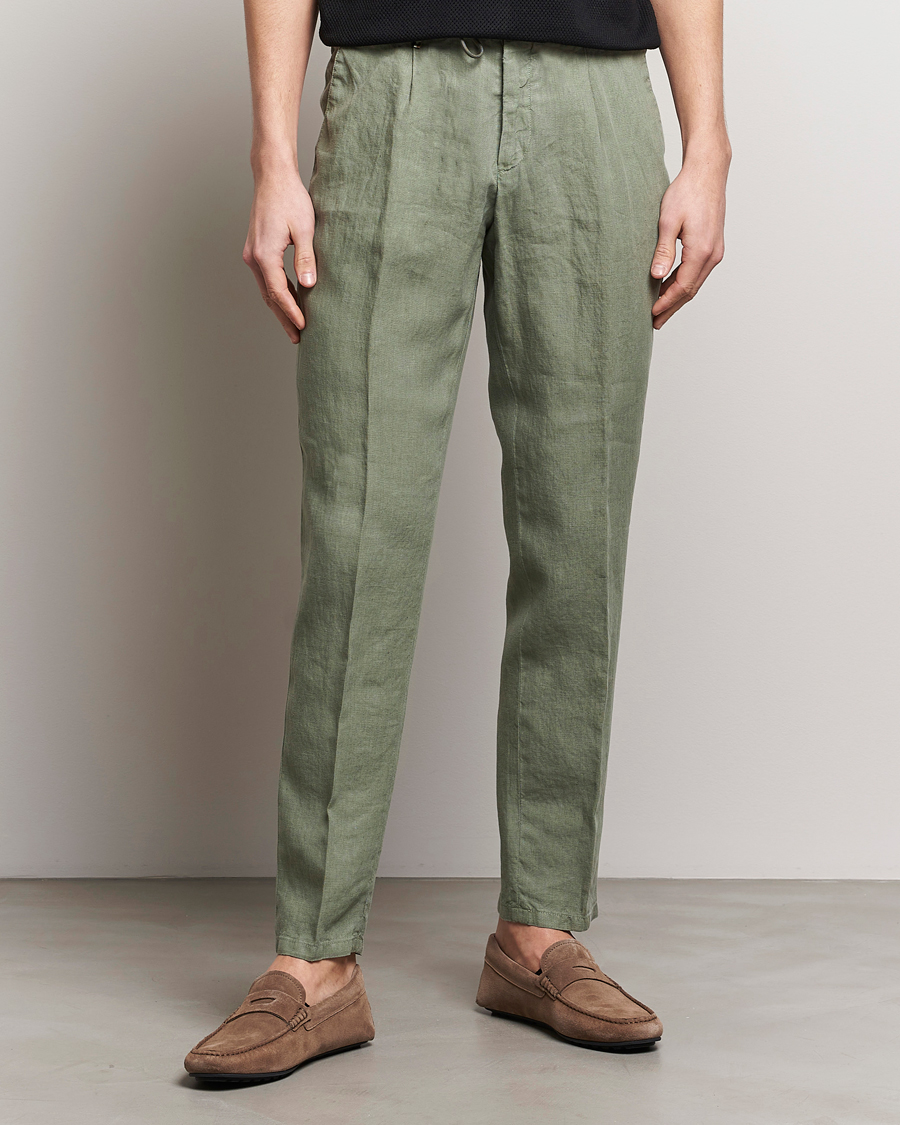 Herren | BOSS | BOSS BLACK | Genius Slim Fit Linen Pants Open Green