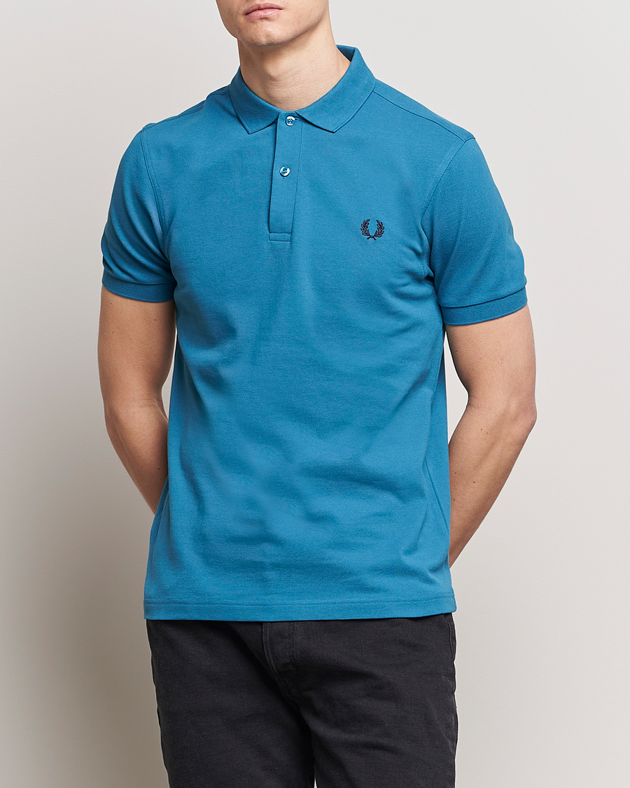 Herren | Fred Perry | Fred Perry | Plain Polo Shirt Ocean Blue