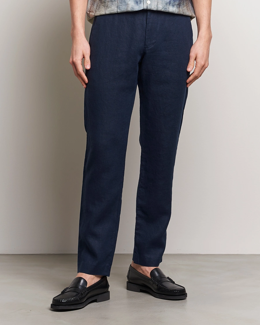 Herren | Kleidung | NN07 | Theo Linen Trousers Navy Blue