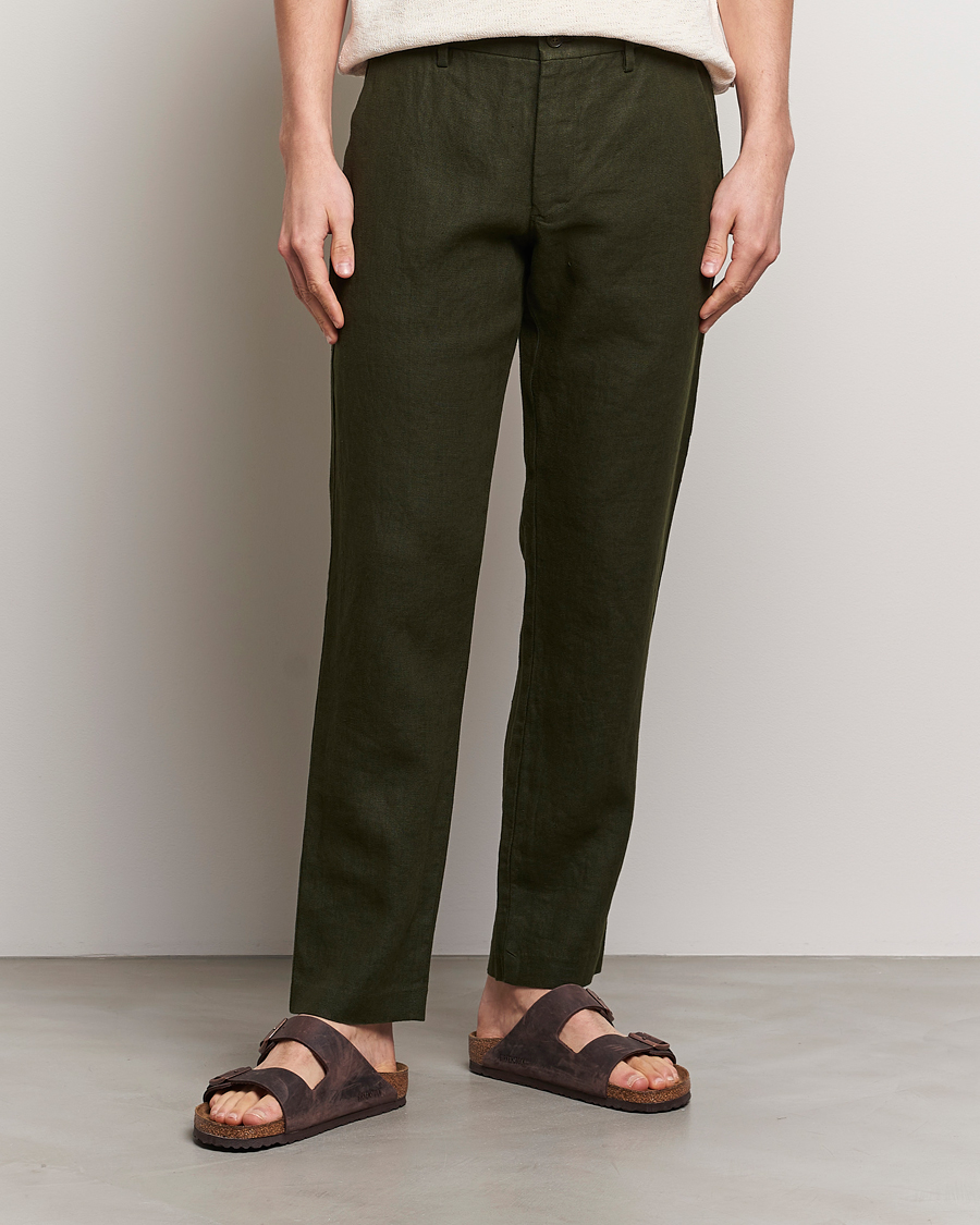 Herren | Kleidung | NN07 | Theo Linen Trousers Rosin Green