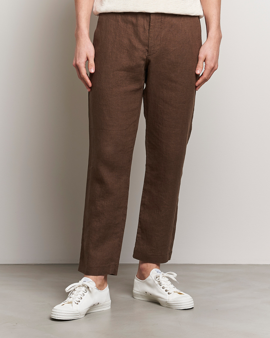 Herren |  | NN07 | Theo Linen Trousers Cocoa Brown