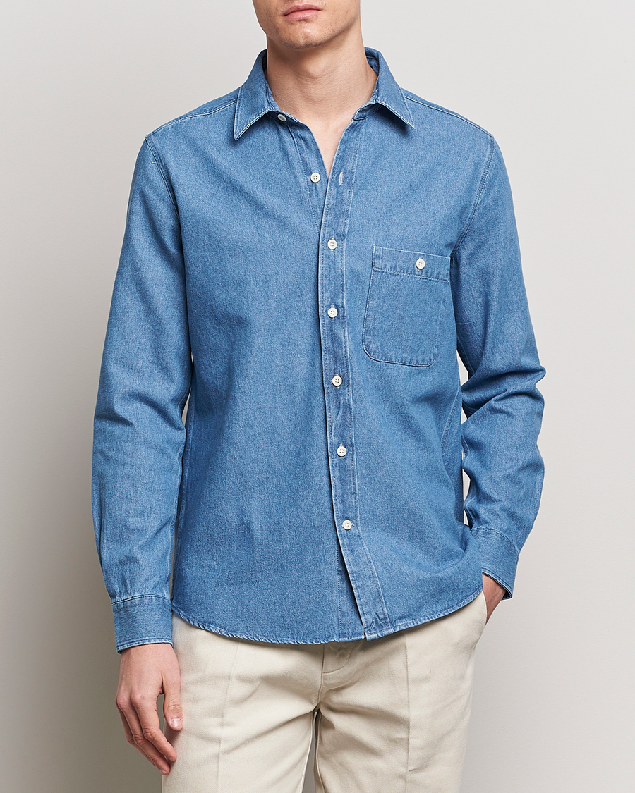 Herren | Kleidung | A Day\'s March | Mason Sturdy Denim Shirt Light Blue