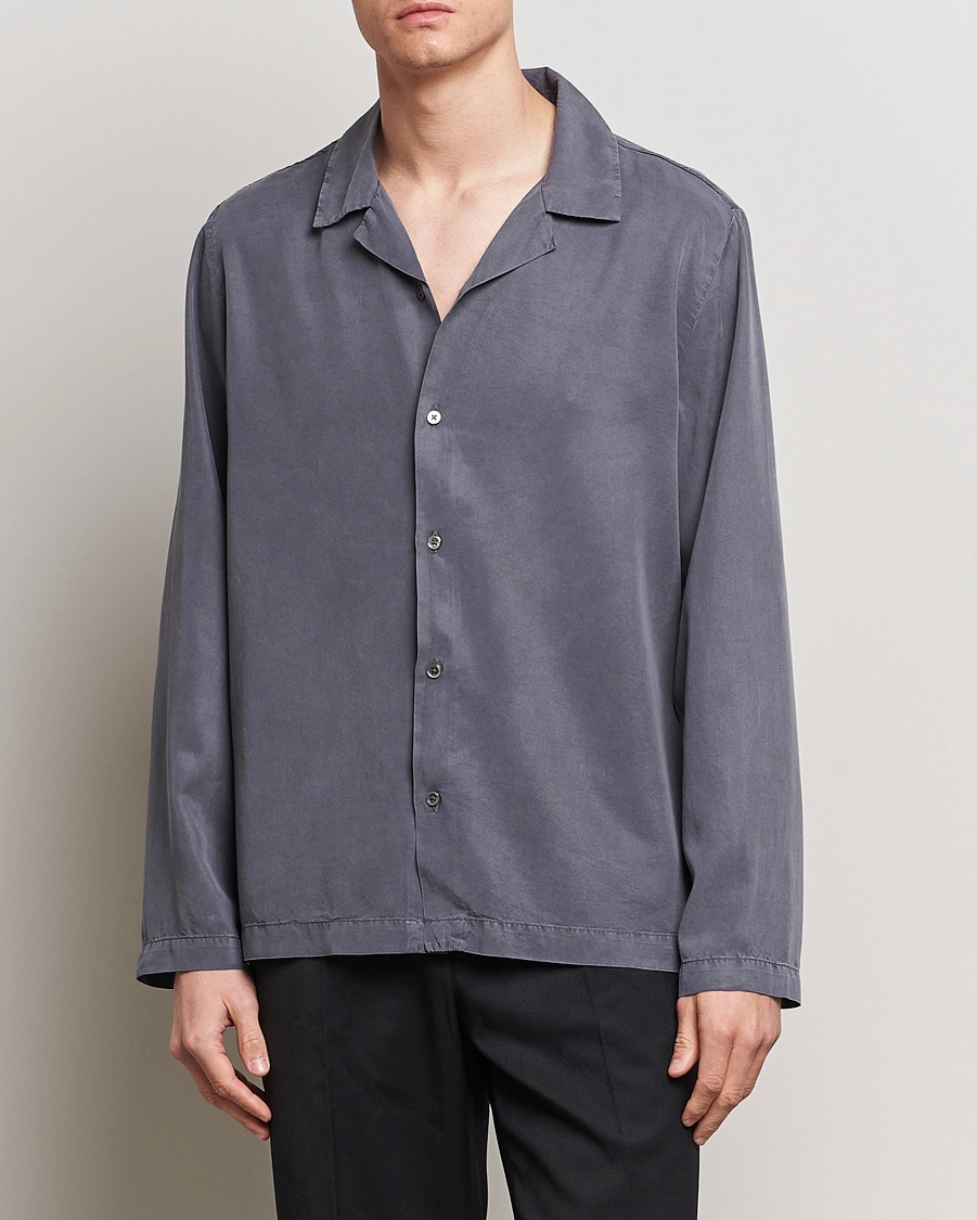 Herren | A Day's March | A Day's March | Chase Camp Collar Lyocell Shirt Dark Grey