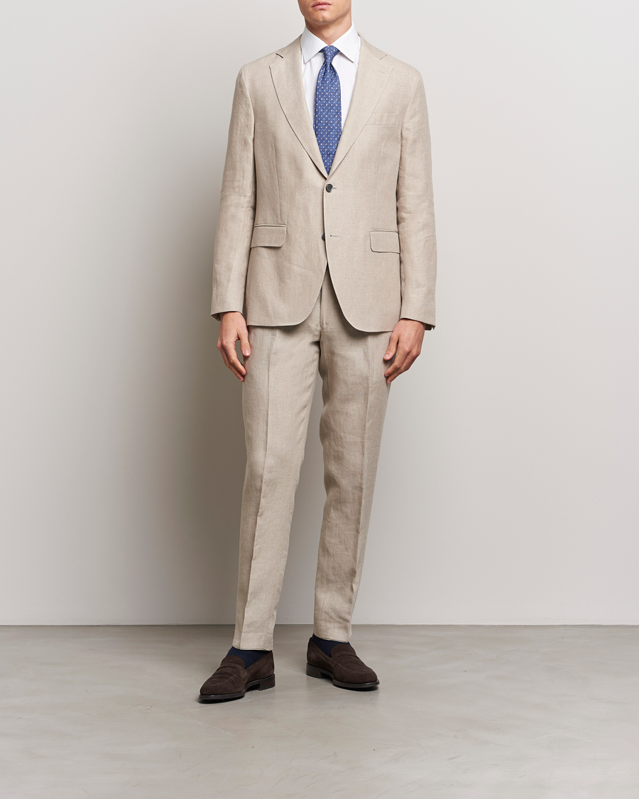 Herren |  | Oscar Jacobson | Fogerty Linen Suit Beige