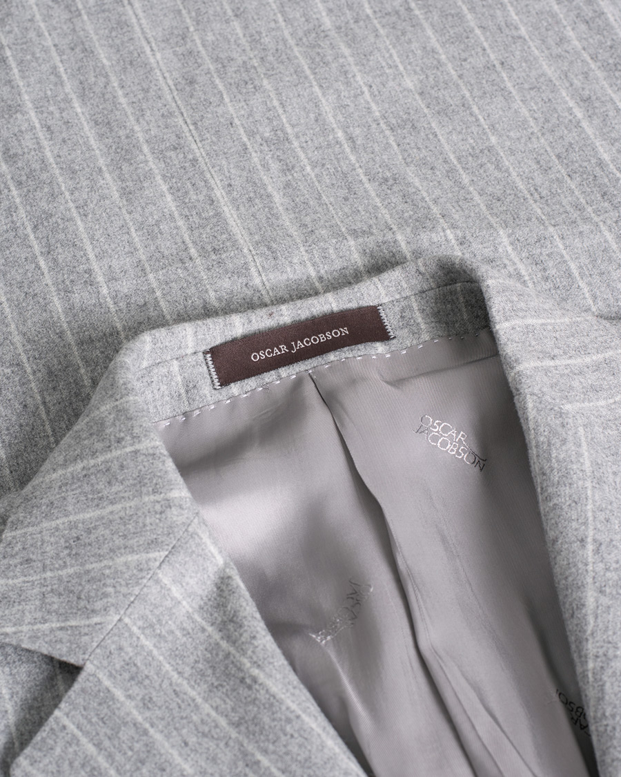 Herren |  | Pre-owned | Oscar Jacobson Ego Pinstripe Wool Flannel Suit Grey Melange