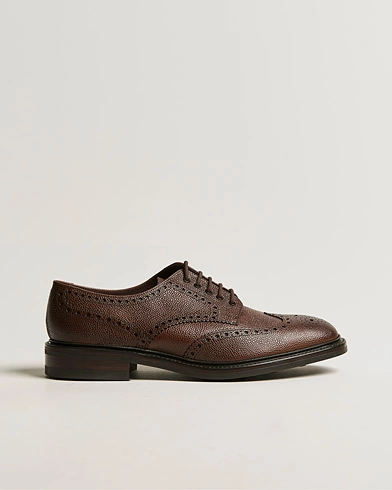 Herren | Handgefertigte Schuhe | Loake 1880 | Badminton Brogue Dark Brown Grain