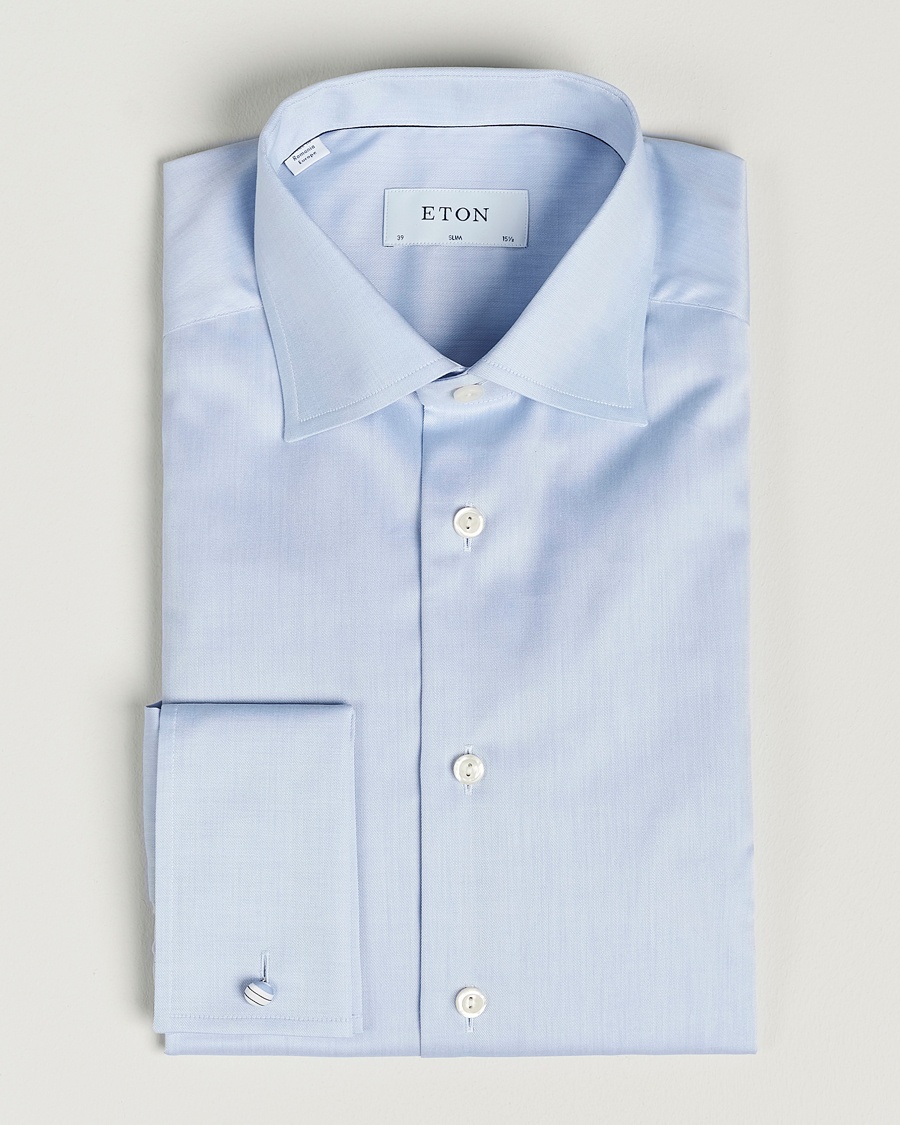 Eton Slim Fit Shirt Double Cuff Blue – Blau