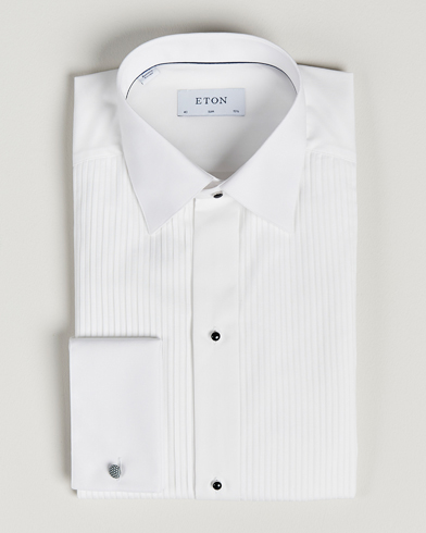 Herren | Anzugshemden | Eton | Slim Fit Tuxedo Shirt Black Ribbon White