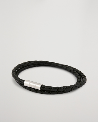 Herren | Accessoires | Skultuna | Two Row Leather Bracelet Black Steel