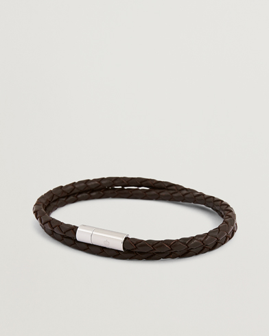 Herren | Skultuna | Skultuna | Two Row Leather Bracelet Dark Brown Steel