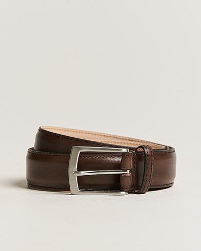 Herren | Schlichte Gürtel | Loake 1880 | Henry Leather Belt 3,3 cm Dark Brown
