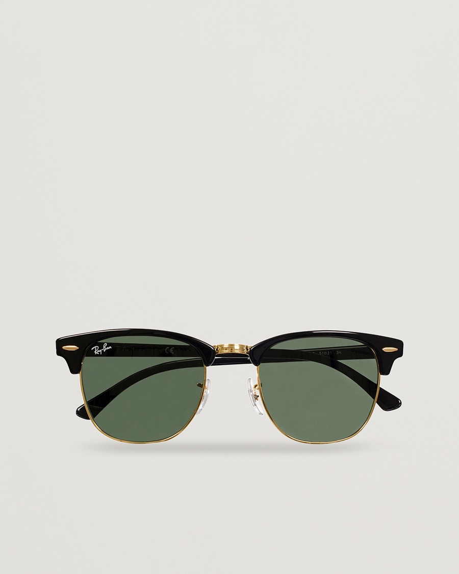 Ray-Ban Clubmaster Sunglasses Ebony/Crystal Green